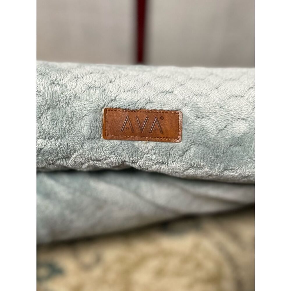 AVA Plush Rectangular Pet Bed in Light Sage Mint Green (18”x 21”) Soft Comfy Bed - Picture 7 of 14